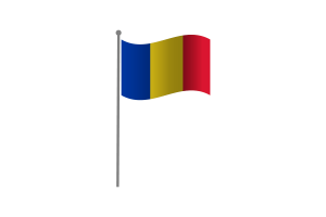 挥舞着罗马尼亚国旗