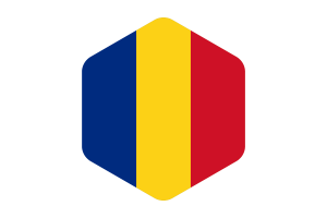 罗马尼亚国旗圆形六边形