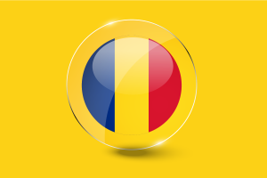 罗马尼亚国旗光泽圆形按钮