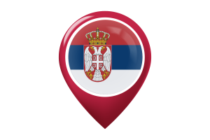 塞尔维亚国旗地图图钉图标