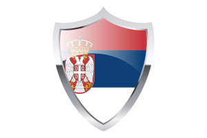 塞尔维亚国旗与中世纪加热器盾牌