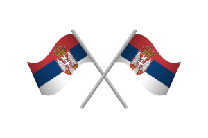 塞尔维亚国旗徽章矢量免费