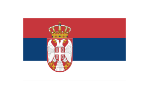 塞尔维亚国旗三角形矢量插图