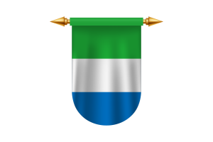 塞拉利昂国旗徽章矢量图像