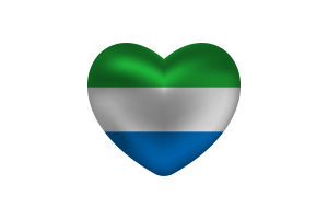 塞拉利昂旗帜心形