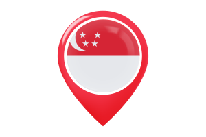 新加坡国旗地图图钉图标