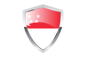 新加坡国旗与尖三角形盾牌