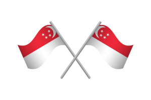 新加坡国旗徽章矢量免费