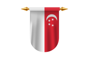 新加坡国旗徽章矢量图像