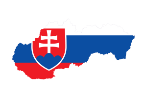 斯洛伐克地图与国旗