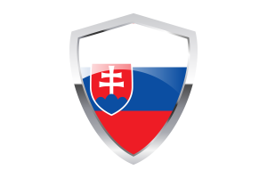 斯洛伐克国旗与尖三角形盾牌