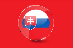 斯洛伐克国旗光面圆形按钮