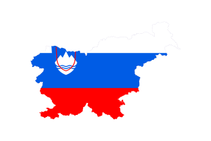 斯洛文尼亚地图与国旗