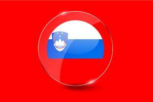 斯洛文尼亚国旗光泽圆形按钮