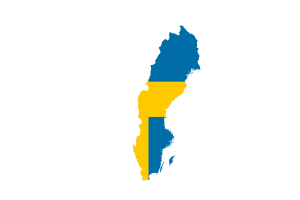瑞典地图与国旗