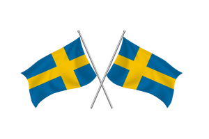 瑞典挥舞友谊旗帜