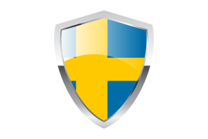 瑞典国旗与尖三角形盾牌