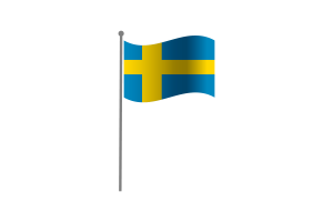 挥舞着瑞典国旗