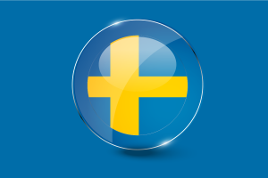瑞典国旗光泽圆形按钮