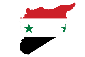 叙利亚地图与国旗
