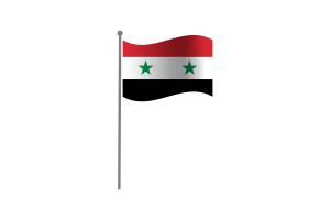 挥舞着叙利亚国旗
