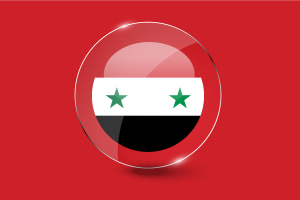 叙利亚国旗光泽圆形按钮