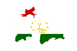 塔吉克斯坦地图与国旗