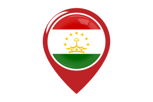 塔吉克斯坦国旗地图图钉图标