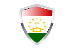 塔吉克斯坦国旗与尖三角形盾牌