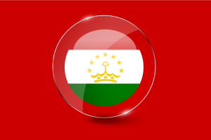 塔吉克斯坦国旗光泽圆形按钮
