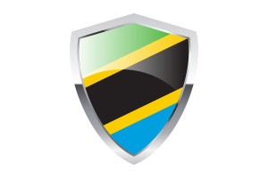 坦桑尼亚国旗与尖三角形盾牌