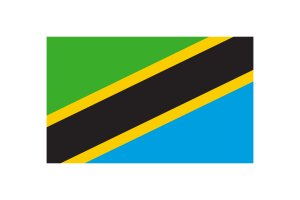 坦桑尼亚国旗三角形矢量插图