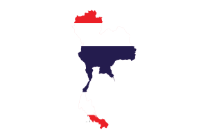 泰国地图与国旗