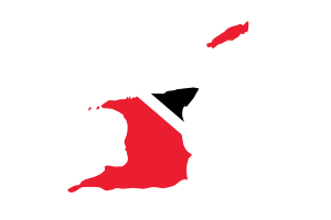 特立尼达和多巴哥地图与国旗