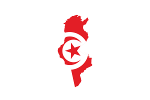 突尼斯地图与国旗