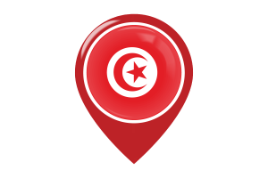 突尼斯国旗地图图钉图标