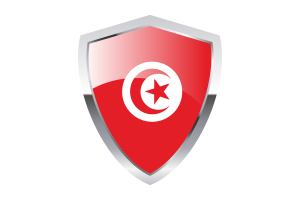 突尼斯国旗与尖三角形盾牌