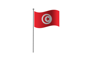 挥舞着突尼斯国旗