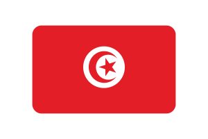 突尼斯国旗三角形圆形