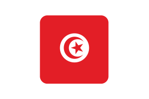 突尼斯国旗方形圆形