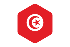 突尼斯国旗圆形六边形
