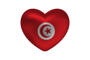 突尼斯旗帜心形