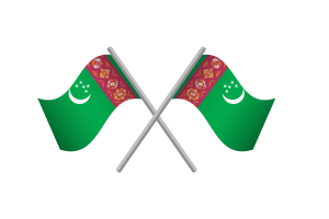 土库曼斯坦国旗徽章矢量免费