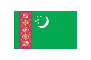 土库曼斯坦国旗三角形矢量插图
