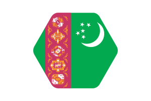 土库曼斯坦国旗矢量插图