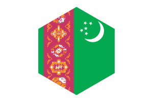 土库曼斯坦国旗六边形