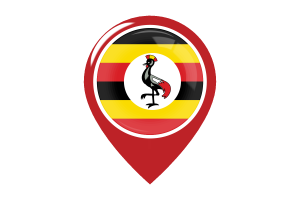 乌干达国旗地图图钉图标