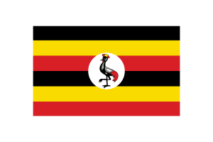 乌干达国旗三角形矢量插图