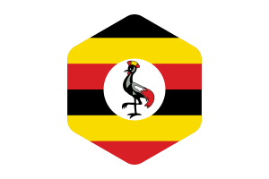 乌干达国旗圆形六边形