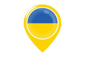 乌克兰国旗地图图钉图标